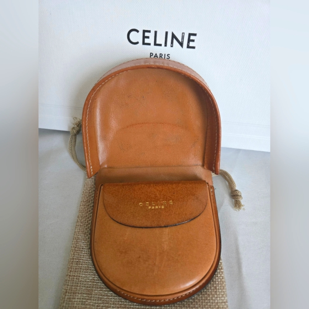 Celine Macadam Vintage Coin Pouch Dark Brown  Leather - Picture 3 of 4